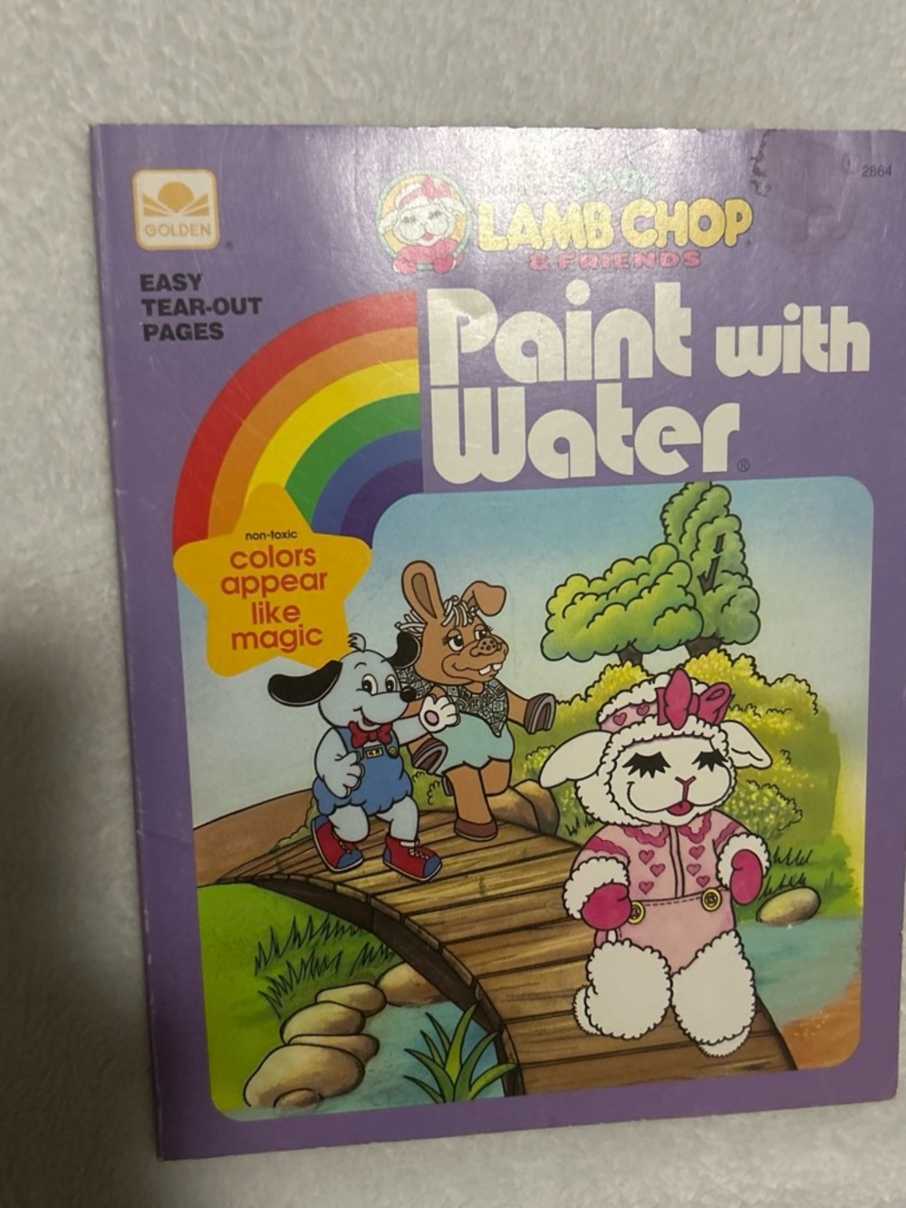 Vintage Lamb Chop Paint With Water Kids Activity Book - Purple